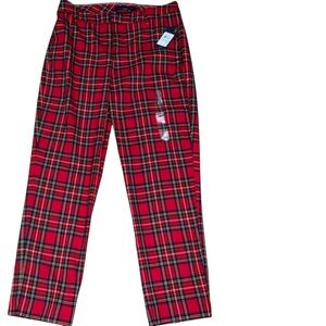 🎄 TOMMY HILFIGER Red Tartan Plaid Pants – Size 8 (NWT!)